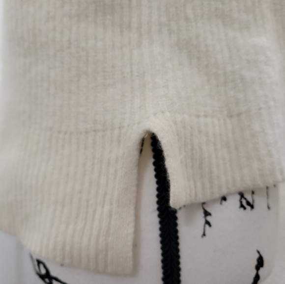 Madewell•Lyle Ribbed Cream Henley Merino Wool Blend Sweater W/3 Buttons•Size:XL - Picture 6 of 8